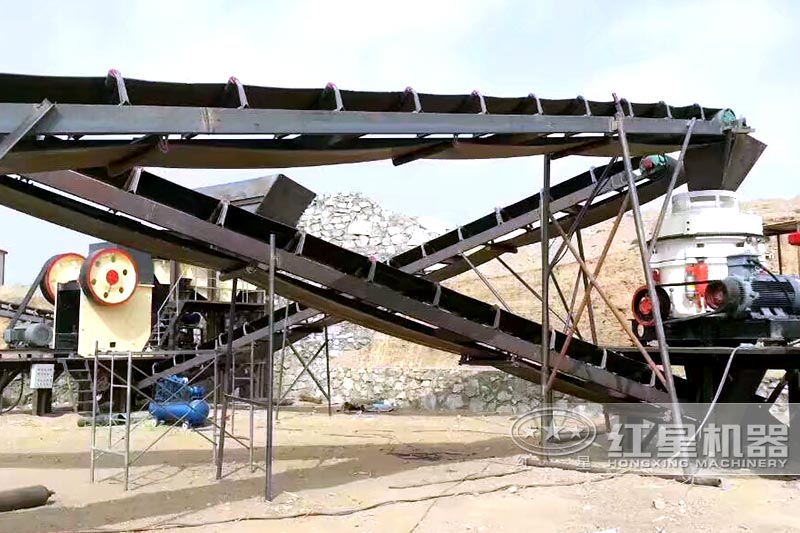 安徽時(shí)產(chǎn)300噸花崗巖石子加工現(xiàn)場